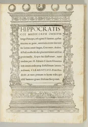 Oitenta volumes do corpus hipocrático traduzidos do grego para o latim Marco Fabio Calvo (c.1440-1527), Roma: Carlos, o Minutius Calvo