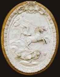 Uma de uma série de quatro placas ovais moldadas pela Doccia, em meados do século XVIII