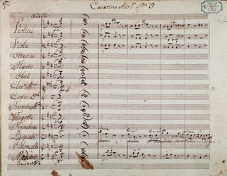Página da partitura do Acto I da ópera 