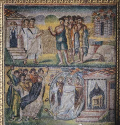 Painel com mosaico, nave central, Basílica de Santa Maria Maggiore, Roma, Itália, século V