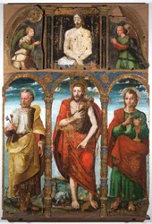 Políptico de São João Batista com São Pedro e São João Evangelista, primeira metade do século XVI (têmpera sobre painel)