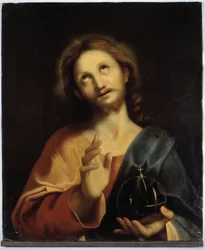 Retrato de Cristo. Escola milanesa do século XVI. Pintura anónima.