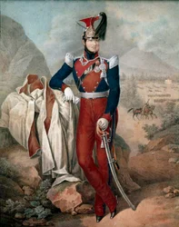 Retrato de Fernando II (Ferdinando Carlo) (1810-1859), rei das Duas Sicílias, aguarela anónima, século XIX, Museo Nazionale di San Martino, Nápoles