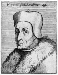 Retrato de Francesco Guicciardini (1483-1540) (gravura) (foto bw)
