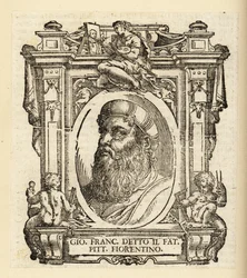 Retrato de Gianfrancesco Penni ou Giovan Francesco, il Fattore, pintor italiano, cerca de 1488-1528