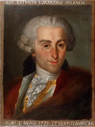 Retrato do compositor italiano de Giovanni Battista Sammartini (1700-1775).