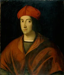 Retrato de um cardeal (tempera na madeira)