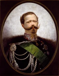Retrato do Rei da Itália Vittorio Emanuele II (Victor Emmanuel) (Victor-Emmanuel) (1820-1870) Pintura anónima. Coleção particular do século XIX - Retrato do rei da Itália, Victor Emanuel II (Vittorio Emanuel II) (1820-1870). Pintura anónima