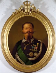Retrato do Rei da Itália Vittorio Emanuele II (Victor Emmanuel) (Victor-Emmanuel) (1820-1870) Pintura anónima. Colecção privada do século XIX - Retrato do Rei de Itália, Victor Emanuel II (Vittorio Emanuele II) (1820-1870). Pintura anónima