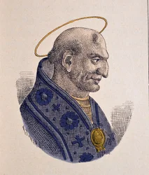 Retrato do Papa Adeodat II ou Dieudonne (Deusdedit ou Adeodatus ou Deodatus ou Adeodato) (672-676)