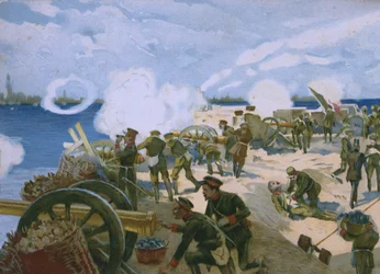 Rebelião em Veneza, março de 1848, ilustração de um álbum sobre a história do Risorgimento feito para o chocolate Talmone, final do século XIX