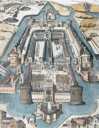 Castelo Sforza, Milão, Itália, século XVI (gravura)