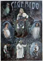 Sigfrido de Al costanzi (Siegfrid ou Siegfried, herói da mitologia alemã correspondente ao Sigurd escandinavo, ópera de Wagner) - in "La Tribuna Illustrata"