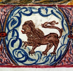 Sinal do leão. Horóscopo italiano datado de meados do século XV.