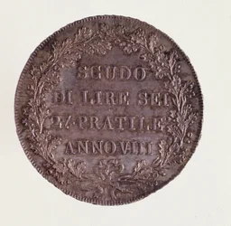 Um ecu de prata de Milão. 16/06/1800. Diam. 3,9 cm Nápoles, museo archeologico