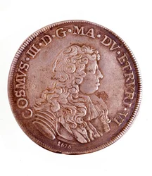Piastra de prata de Florença, reinado de Cosimo III por Medici (Cosme III de Medicis) (1642-1723)