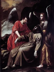 São Francisco de Assis confortado pelos anjos depois de ter recebido os estigmas (Pintura