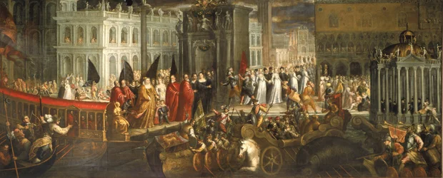 A chegada de Morosina Morosina Grimani no Palazzo Ducale, Veneza