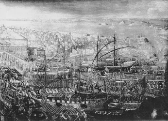 O Doge partindo em uma viagem de Veneza