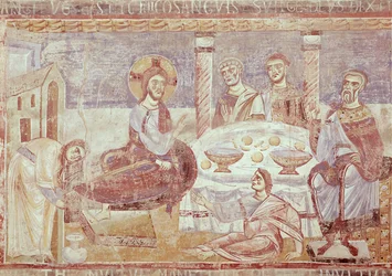A Refeição na Casa de Simão, o Fariseu, Escola de Monte Cassino, c.1087