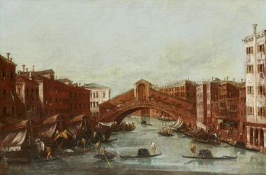 A Ponte Rialto do Grande Canal (óleo sobre tela)