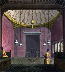 A Tumba do Grande Visir Raghib-Pascha, placa 40 da Parte III, Volume I de "A História das Nações", gravado por Giacomo Bussi (aquatint)
