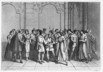 A maneira pela qual os Incas se casaram com os Princes du Sang, c.1820