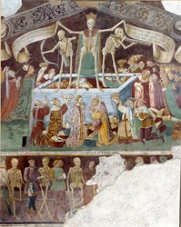 Triunfo da Morte e danças da morte. Detalhe (após restauração)