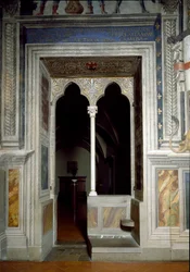 Vista de uma janela do Salão dos Lírios construída em 1299-1314