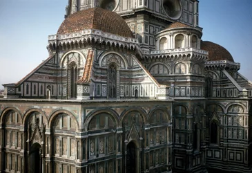 Vista da abside da Catedral de Florença (Duomo Santa Maria del Fiore). Século XIV-XVIII, Florença, Itália