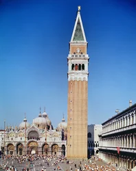 Vista, campanile, basílica, san, marco