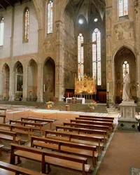 Vista, de, a, igreja, abside