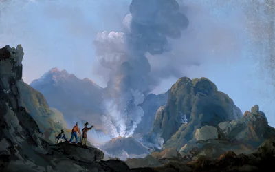 Vista da cratera do Vesúvio em 1829 (gouache)