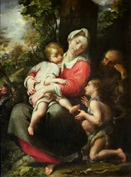 Virgem e Menino, Escola de Parma (óleo sobre tela)