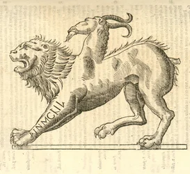 Ilustração da Quimera monstruosa de certa kazakovae History of Monsters, 1642