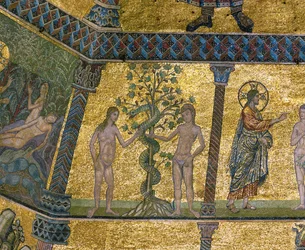 Adão, Eva e a serpente (mosaico)