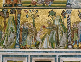 São João a batizar no rio Jordão (mosaico)