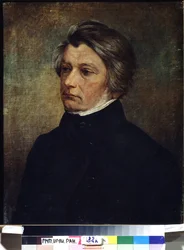 ""Portrait du poete Adam Mickiewicz (1798-1855)"" Pintura de Ivan Khrutsky (Khroutsky ou Khroutski) (1810-1885) 1850 environ Russian State Archive of Literature and Art, Moscou