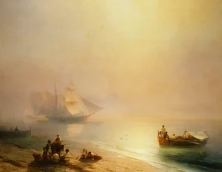 Pescadores à beira-mar, a Baía de Nápoles, 1873