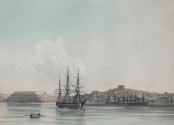 Novos quartéis marinhos e porto interno de Sebastopol, década de 1850