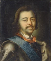 Retrato do imperador Pedro I, o Grande 1672-1725, início do século XVIII.