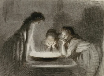 Cartomancia na véspera de Natal, década de 1870