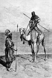 Tuaregues em viagem, norte da África, 1895.