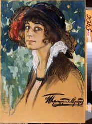 "Retrato da comediante Antonina Sobolshchikova-Samarina (1896-1971)"