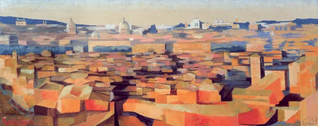 Roma, vista da academia espanhola no Gianicolo, anoitecer, 1968 (veja igualmente 213354 & 213357)