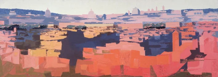 Roma, vista da academia espanhola no Gianicolo, por do sol, 1968 (veja igualmente 213353 & 213357)