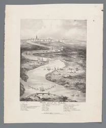 Caminhada do Escalda de Fort Bath a Antuérpia, 1832 Mapa do Scheldt (título no objeto)