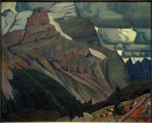 Outono escuro, montanhas rochosas