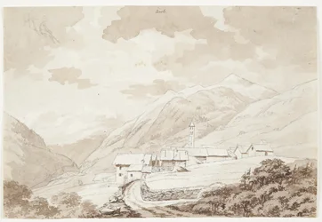 A aldeia de Airolo nos Alpes