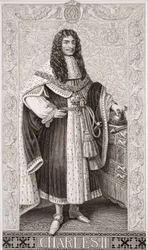 Charles II (1630-85) de "Ilustrações da História Escocesa e Inglesa", Volume I